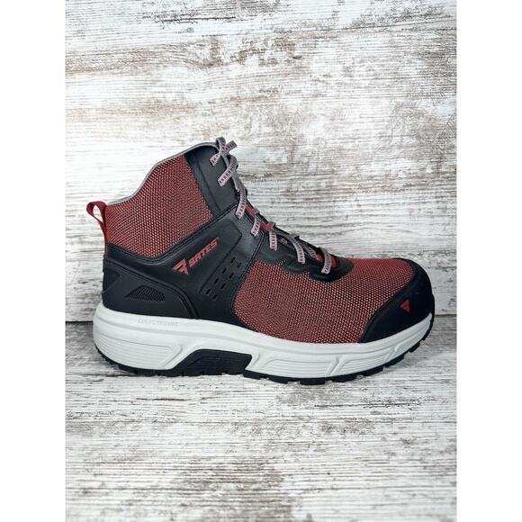 NEW Mens Bates JumpStart Mid EnergyBound Carbon Safety Toe Boots Red/Black Sz 9
